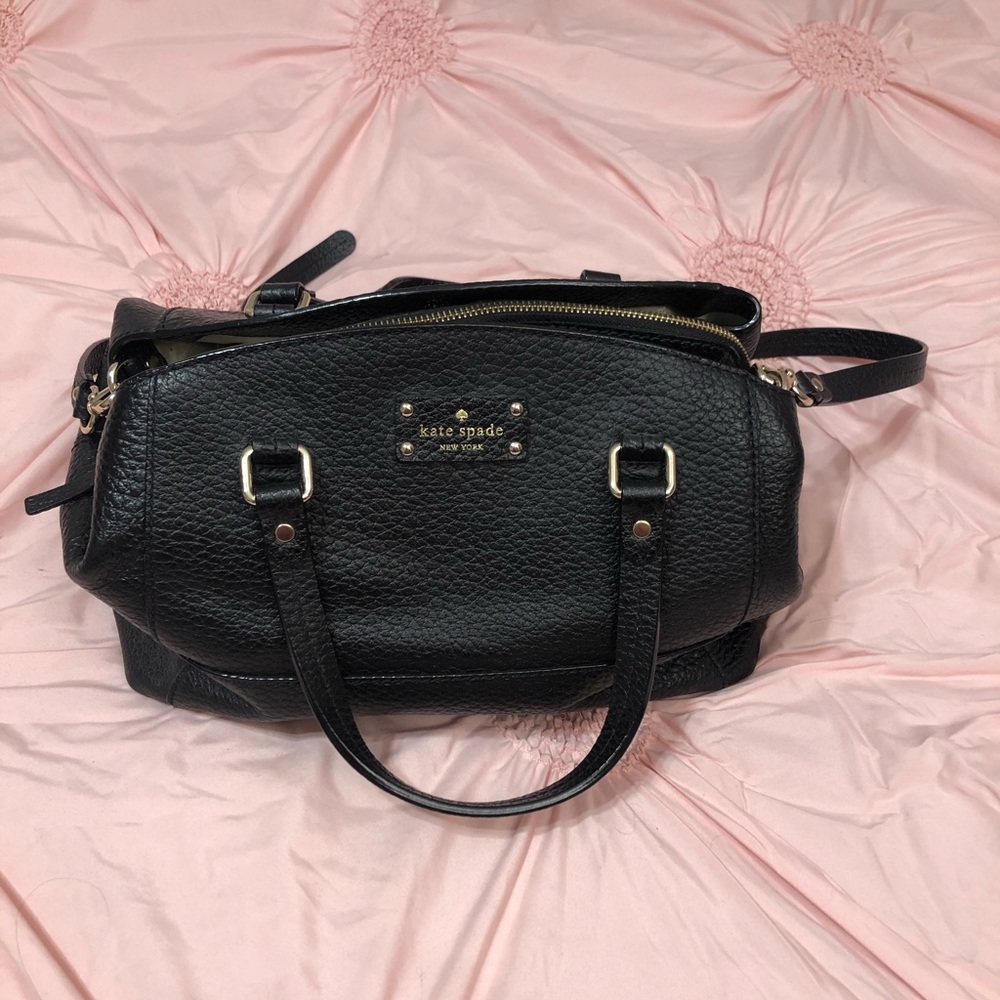 Kate spade Black Pebbled Letter tote/crossbody